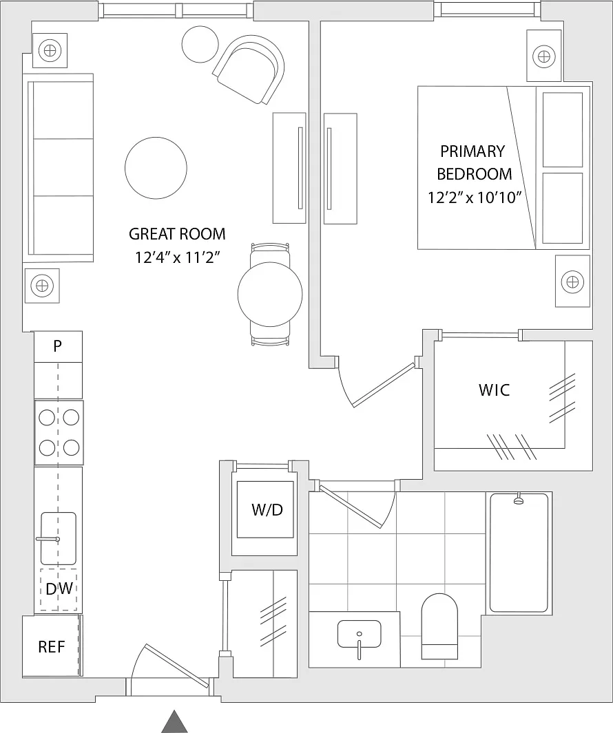 Floor plan 1 BR E