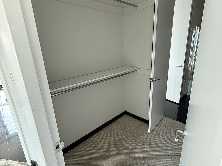Huge newer walk-in closet connects bedroom to bathroom.