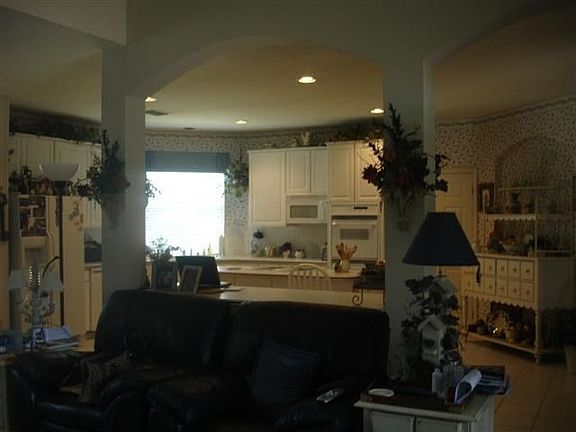 View from Family Room into Kitchen