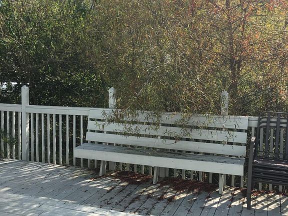 wood deck with bench