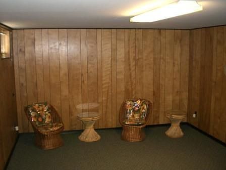 Finished/carpeted club basement