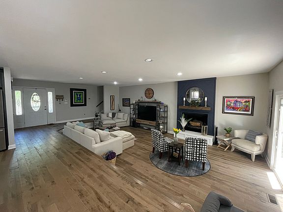 Living room and fireplace