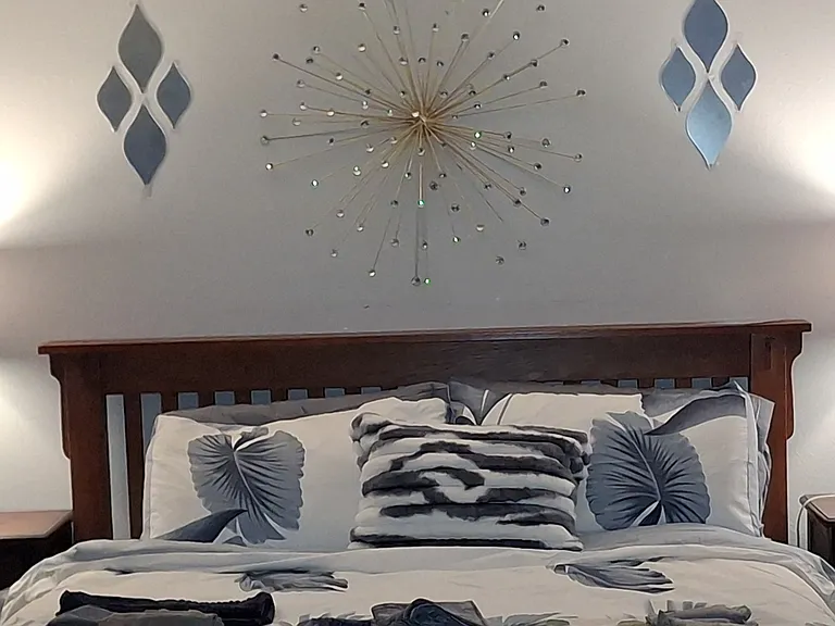 Bedroom with premium bedding