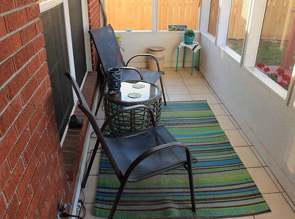 Screen room on front of home