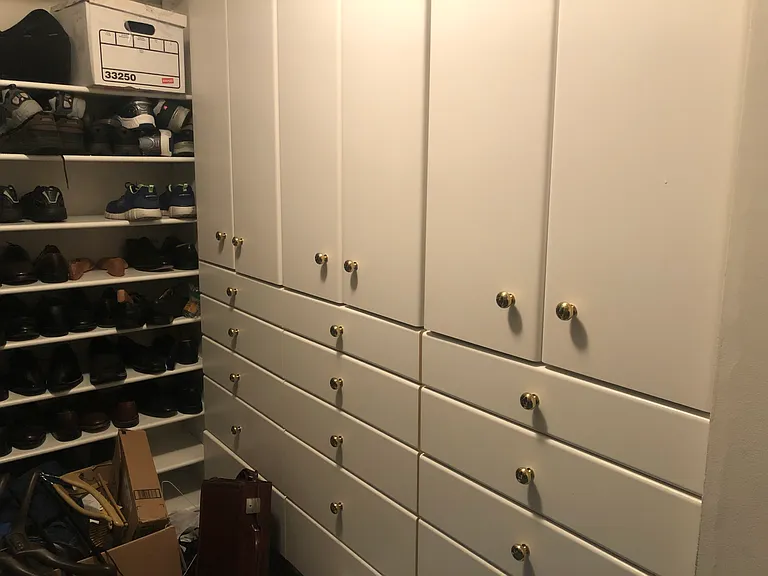 Master closet with custom built-in cabinets