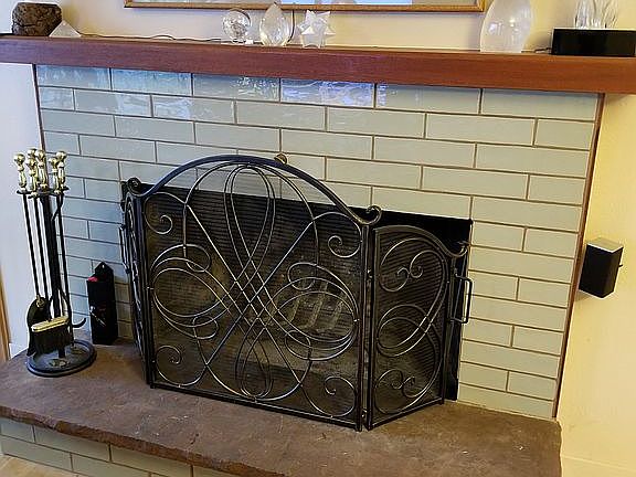 Tiled Wood Burning Fireplace
