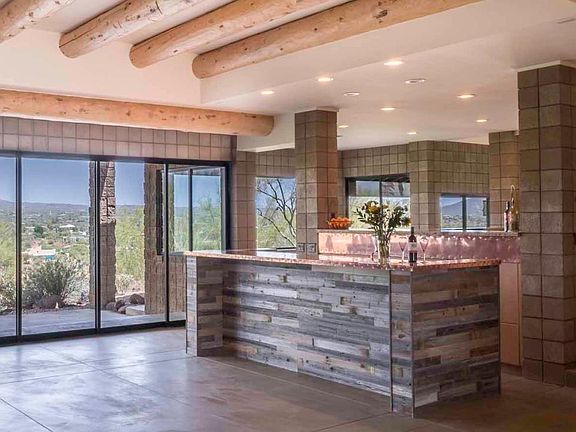 Reclaimed wood and copper bar