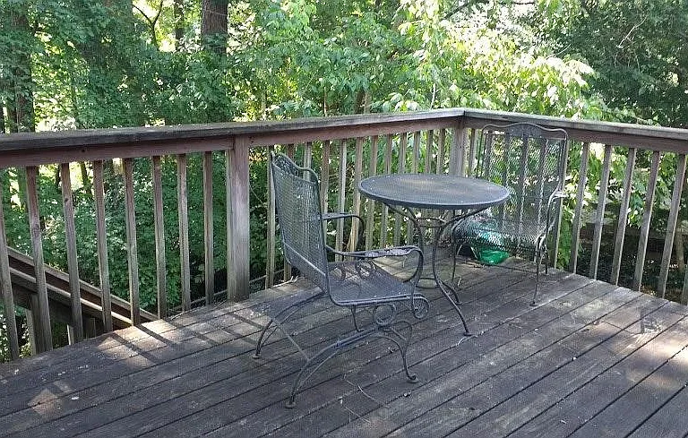 A quiet deck for your morning coffee or tea