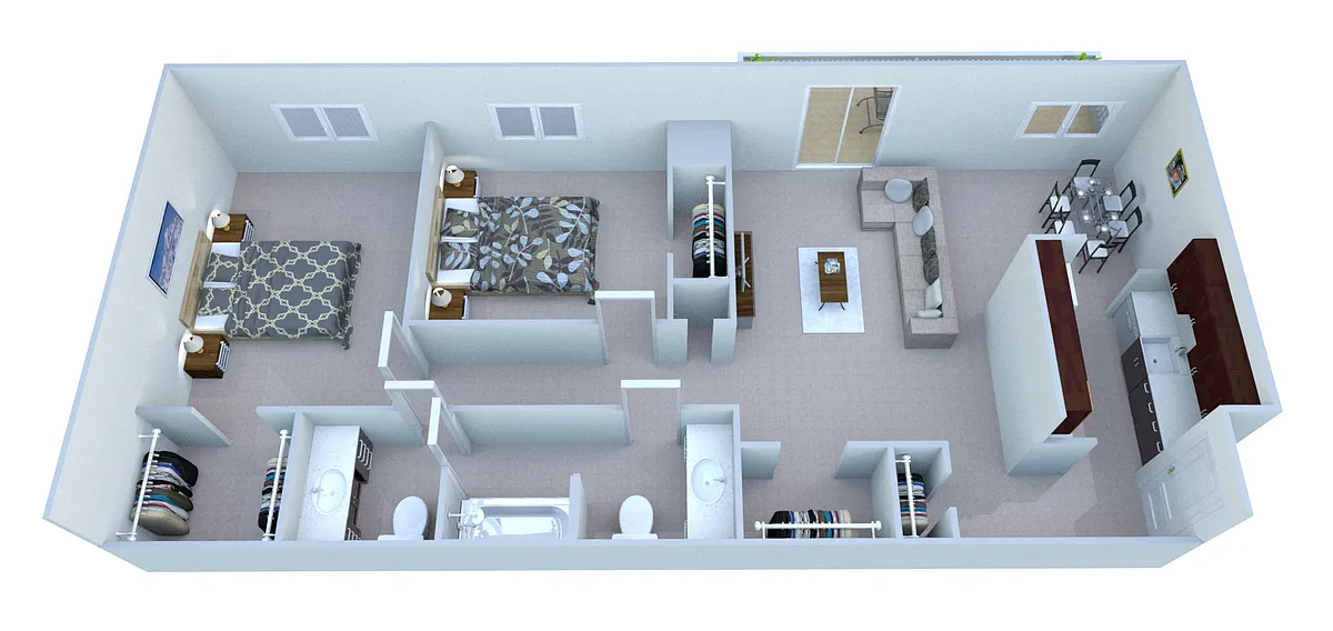 Floor plan Two Bedroom Apartment