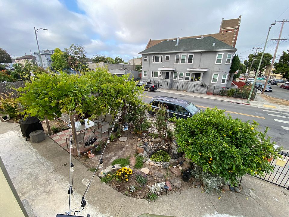 The shared garden features a gazebo, pond, barbecue area and veggie garden
