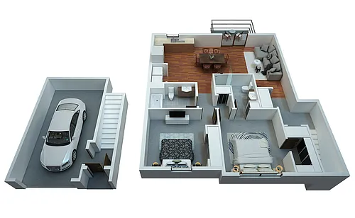 Floor plan 2 Bedrooms / 2 Bathrooms