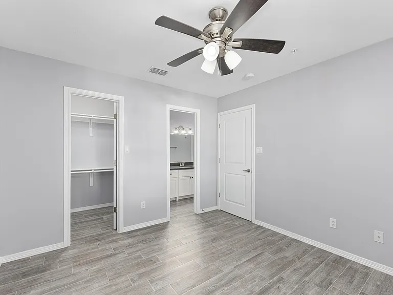 Upstairs Master bedroom, view of closet and master bath