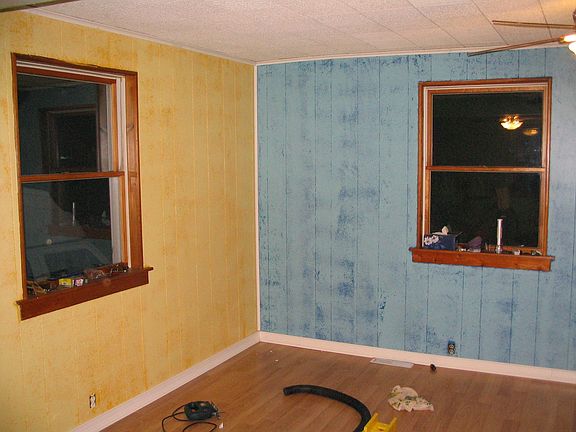 While installing trim and painting the downstairs rooms