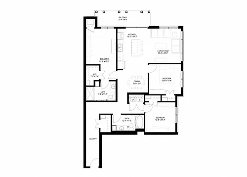 Floor plan Three Bedroom - D