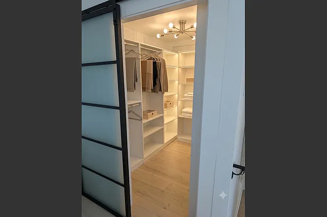 Walk in closet on the mezzanine level.
