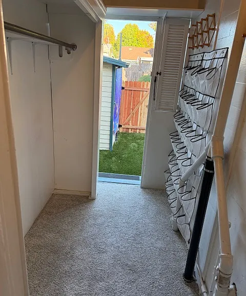 2nd view of walk-in closet (exit to private back yard)