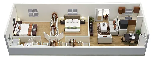 Floor plan Elite 2BR - 1BTH