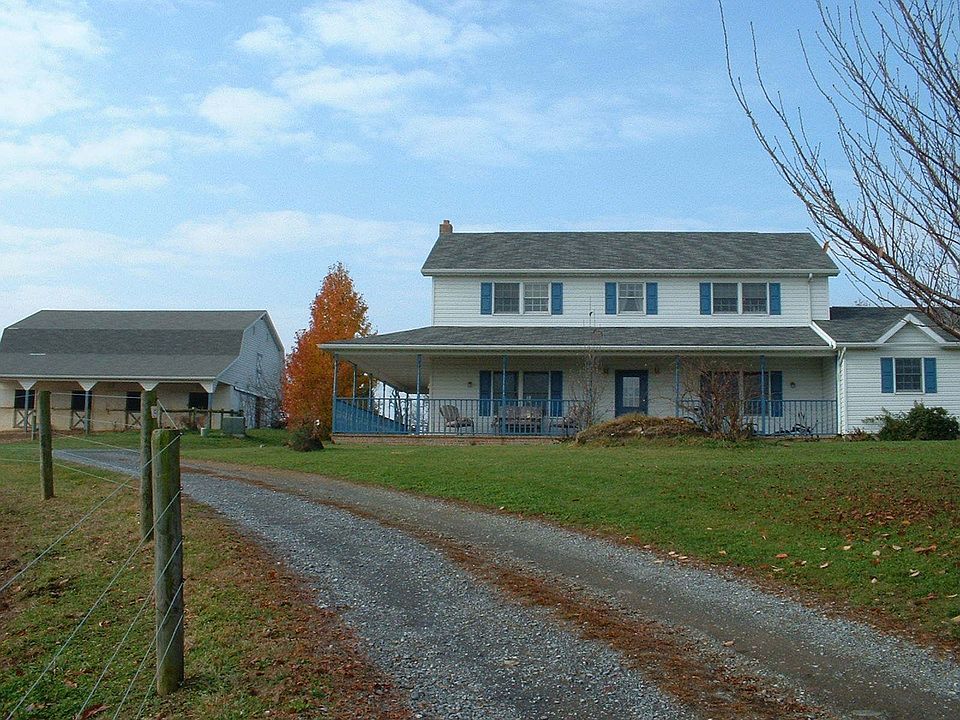 Closer view of house and barn