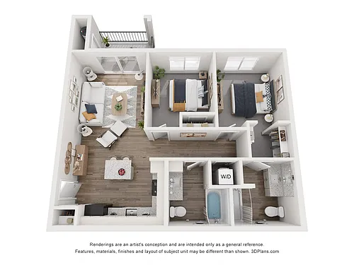 Floor plan 2 Bedroom B1