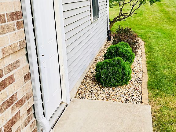 brick-lined landscaping