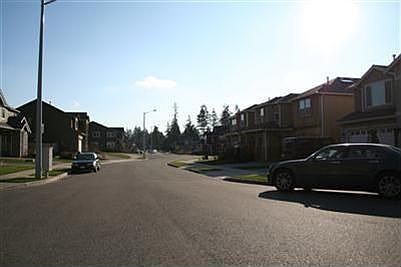 View down the cul-de-sac from the front of the house.