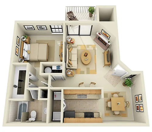 Floor plan Amberton 1x1