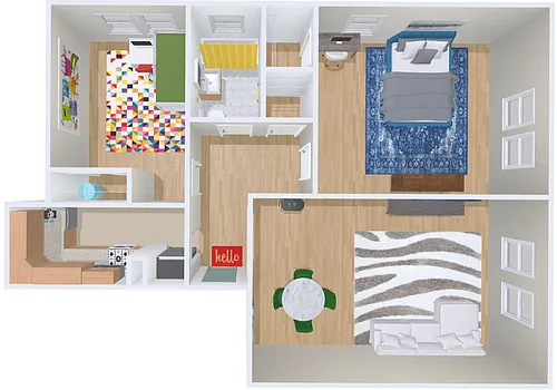 Floor plan 2bd/1b 14