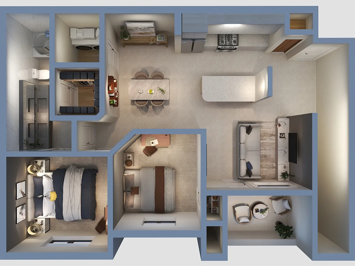 Floor plan 1 Bedroom 1 Bathroom