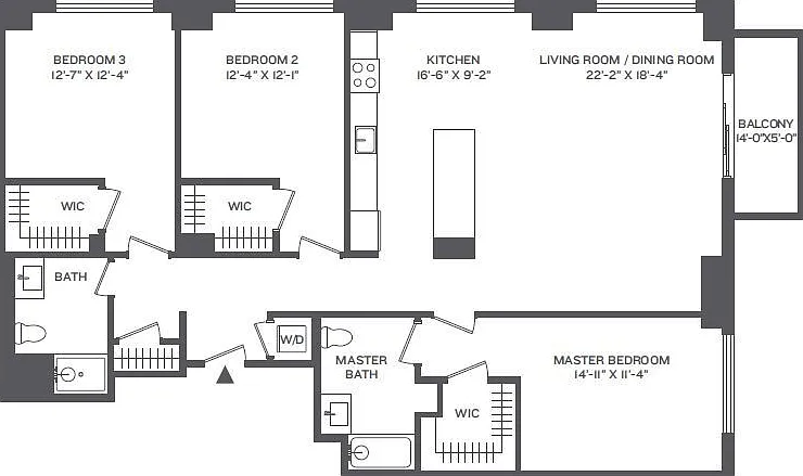 Cast Iron Lofts - Phase 2-3D-3B - 2 Beds - 2 Baths - 1665 Sq. ft.
