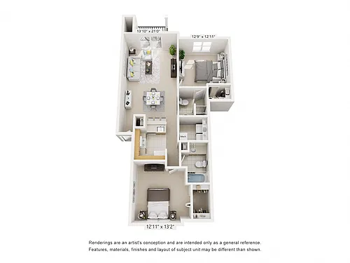 Floor plan Two Bedroom Charles