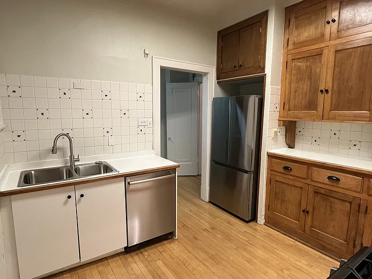 Kitchen with stainless steel appliances