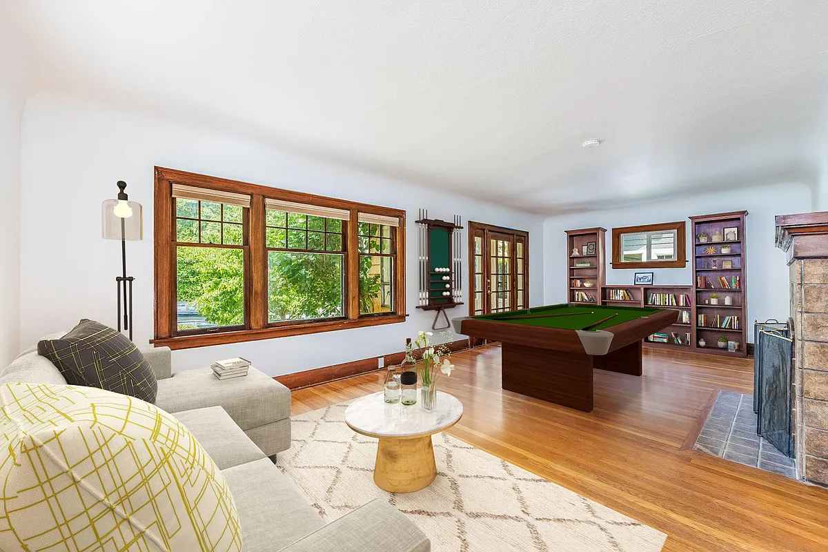 Huge living room with build in book shelf - 5036 7th Ave NE