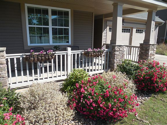 front porch and landscape