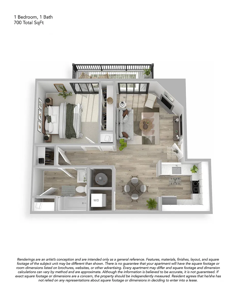 Floor plan 1x1 Renovated