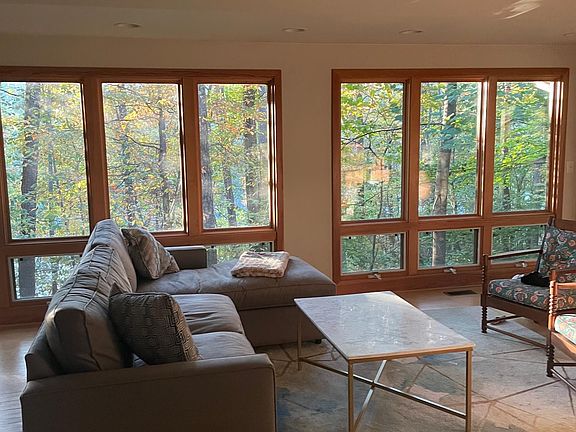 Living room with floor-to-ceiling windows