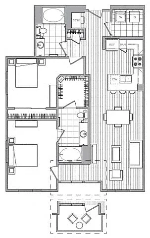 Floor plan 1x2 WL4-W