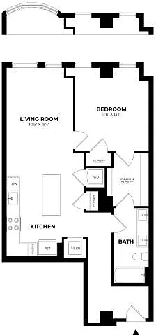 Floor plan 1 Bed/1 Bath-A9