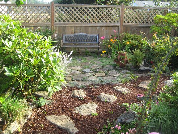 stone pathway and patio