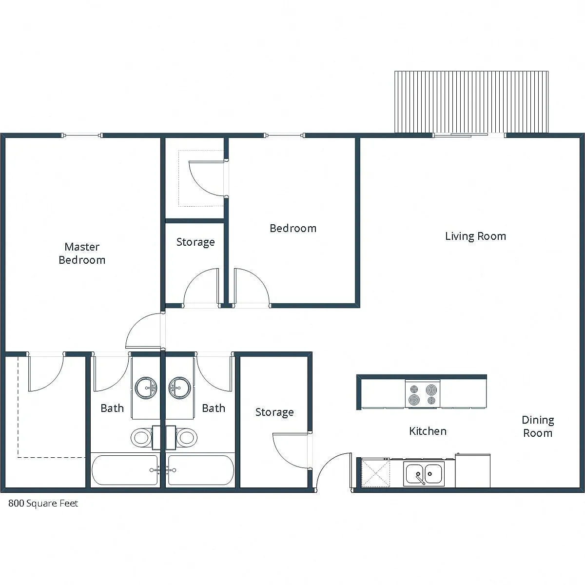 Floor plan Two Bedroom 22A