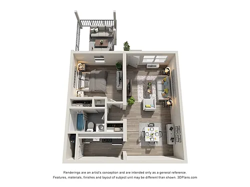 Floor plan 1 Bed Renovated