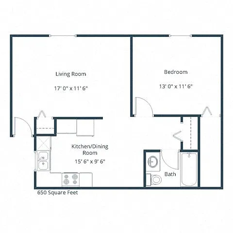 Floor plan One Bedroom 11A