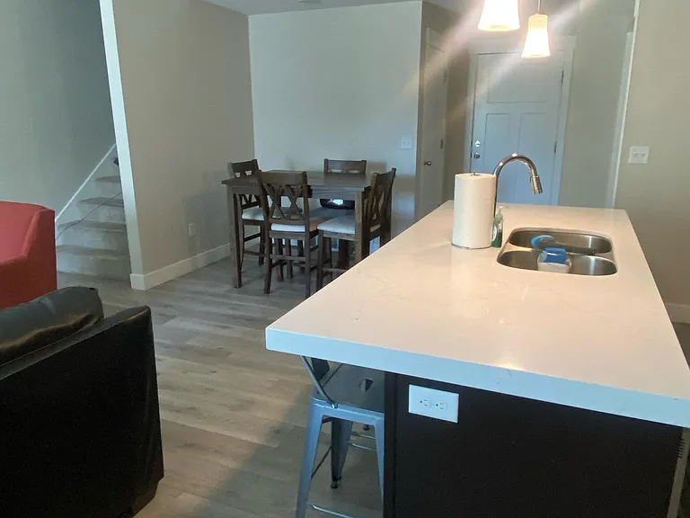 Kitchen with bar stools