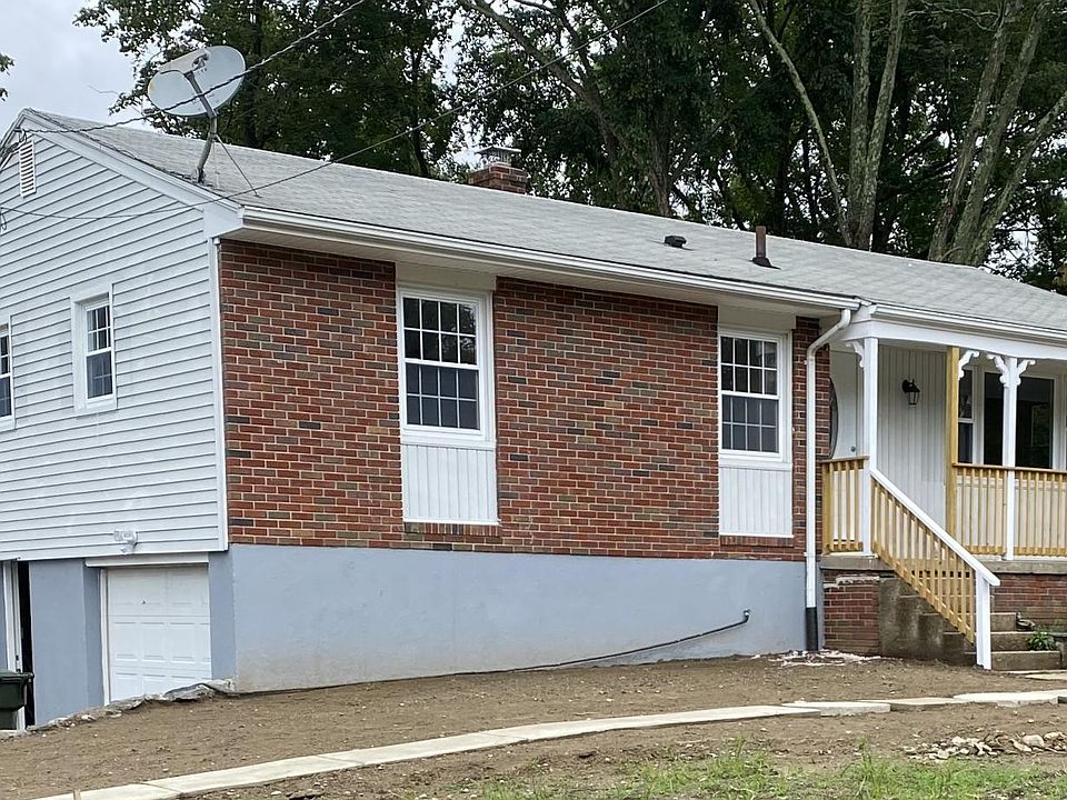 Front of the house, attached garage.