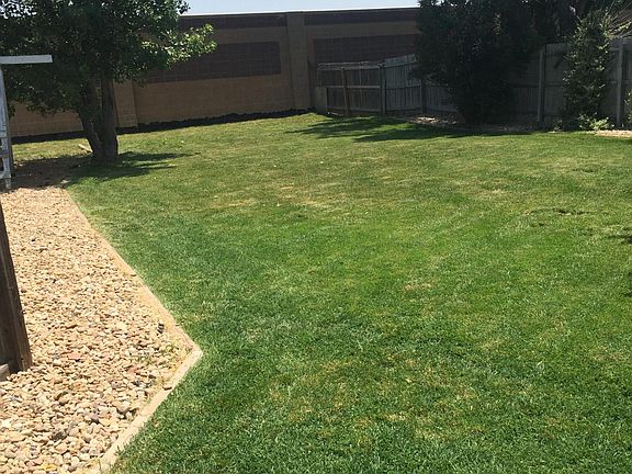 Back yard has sprinkler system