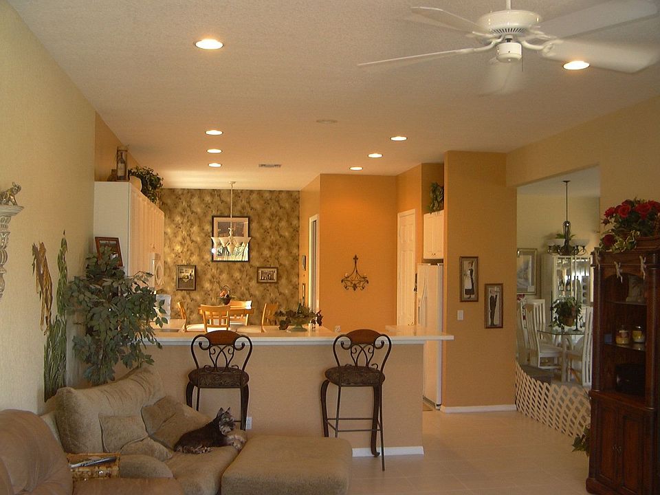 kitchen and family room
