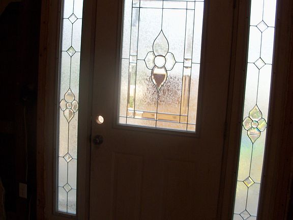 new leaded glass door and side panels,needs trim work instal