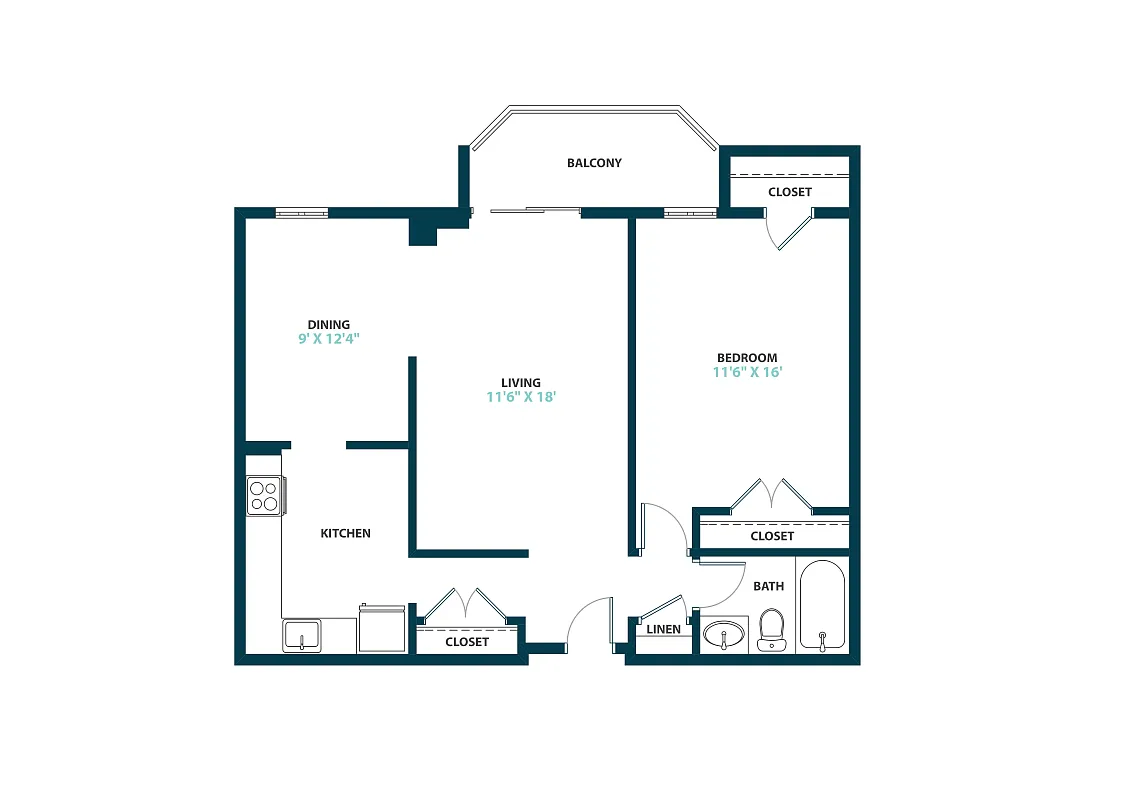 Floor plan One Bedroom