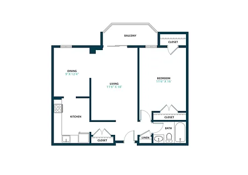 Floor plan One Bedroom