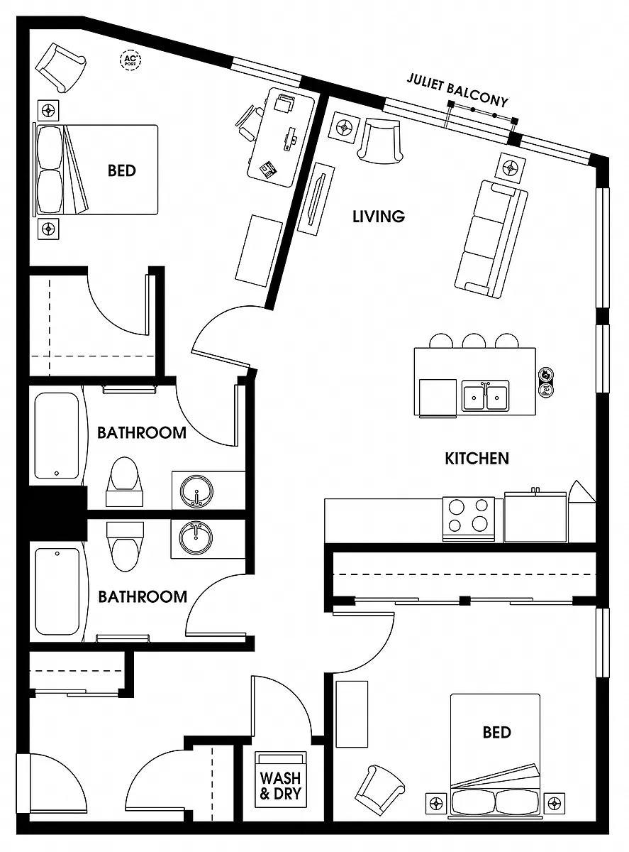 Floor plan Two Bedroom B6