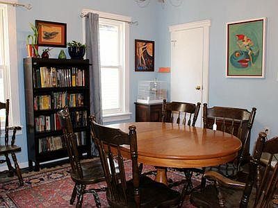 Dining room, looking towards downstairs bathroom